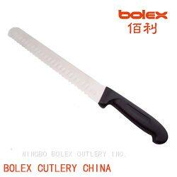 Professional Slicing Knife Lines Ham Slicer Serrated Scalloped Cake Bread Slicer Fluted Edge Ham Keban Roast Beef Slicers Knives Made in China by Bolex photo-3