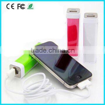Slim 2600mAh lipstick power bank for samsung
