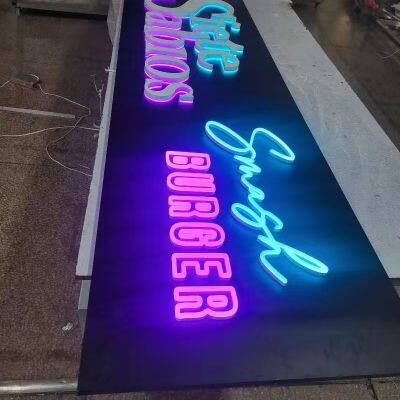 Acrylic luminous words mini words resin outdoor advertising back luminous stainless steel advertising
