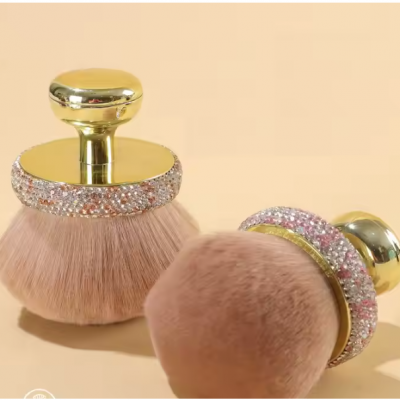 Luxury Beauty Items Nail Dust Remove Big Powder Brushes With Diamond Makeup Brushes Customized