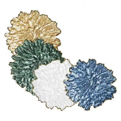 Wholesale Colorful Glass Plate for Wedding Western Food Plate Home Decoration Gold Glass Clear Beaded Charge Plate Dinnerware photo-5