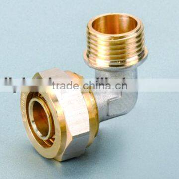 nickel plating brass male elbow for pex-al-pex pipe