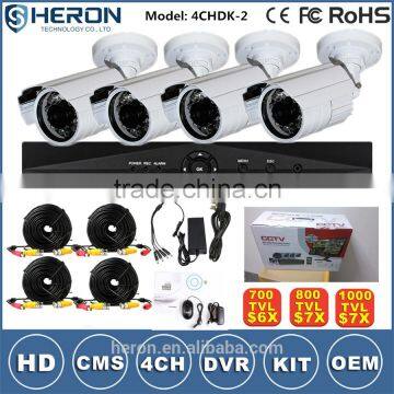 Popular Economic 4/8CH 720P AHD camera Kits , CCTV Camera System