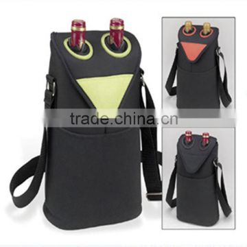 Cheap gift portable canvas special design lunch bottle backpack cooler bag