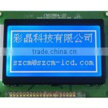 128x64 STN graphical LCM with white led backlight and parallel interface,5V