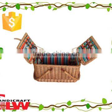 picnic basket for 4 person wicker basket