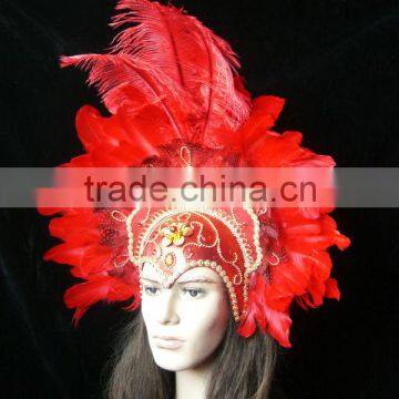 colourful Carnival feather headdress