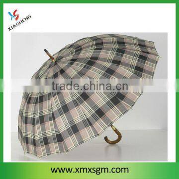 Manual Open Sophisticated Wooden Straight Umbrella