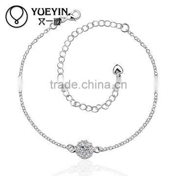 China Supplier Mixed Styles Silver Plating Fashion Jewelry Stone Anklet