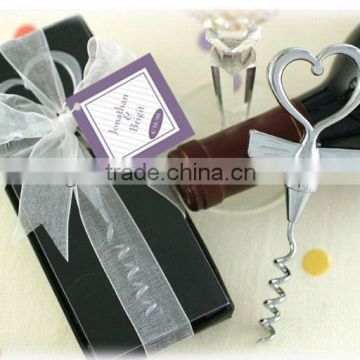 Wedding souvenirsTuxedo Heart Corkscrew in Gift Box with Sheer Organza Ribbon and Tag used as kitchen accessory home decoration