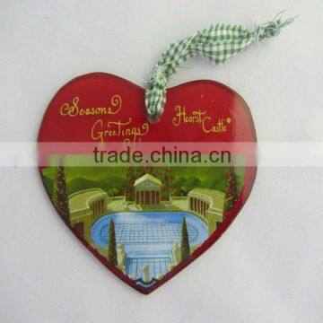 Classic Red Glass Ornaments,heart shaped glass ornaments