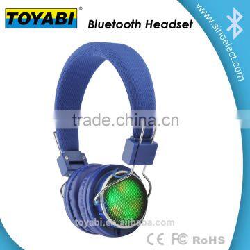 Bluetooth Headset with FM Radio, TF Card slot, and LED Light Dancing with Music