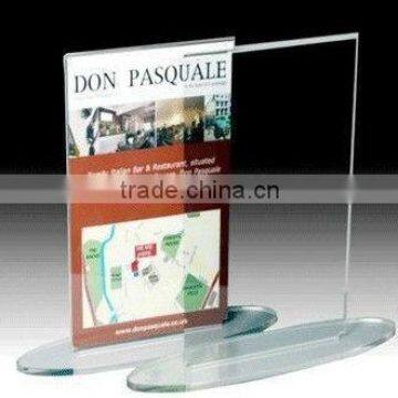 Wholesale Clear Tabletop Acrylic Menu/Brochure/Poster/Leaflet/Signs Display Holder with Oval Base