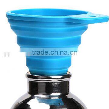 2016 Hot sale Silicone Collapsible Funnel Foldable Funnel for Liquid Transfer Powder Transfer 100% Food Grade Silicone