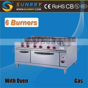 High Quality Gas Range With 6 Burner & Oven With Gas Range Heater (SUNRRY SY-GB900B-1)