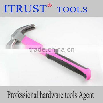 Pink Plastic Handle Steel Handle Claw Hammer HM1082