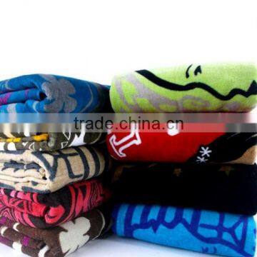 Cotton terry beach towel printing large bath towel 76 * 156cm 500g