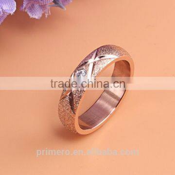 Hot Matte Titanium Steel 14k Rose Gold 1 Gram Plated Fashion Female Tail Ring Wedding Gift photo-2