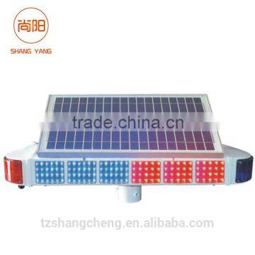 Double solar flashing lights traffic road barricade light