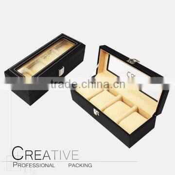 Black acrylic leather watch display box