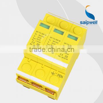 SAIP/SAIPWELL China 3 Poles 275/320/385/440V Din-rail Mounted Electrical Surge Protective Device