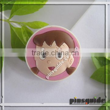 2014 New Arrival Custom Design Cute Girl Round Badges 50mm With Magnet