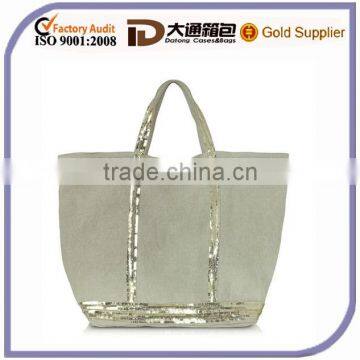 Linen Shopping Bag for Life with Shiny Handle