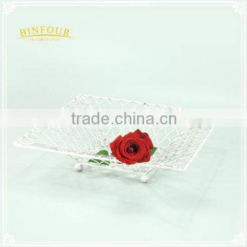 Modern Square Metal Wire Fruit Basket for Home Decorations