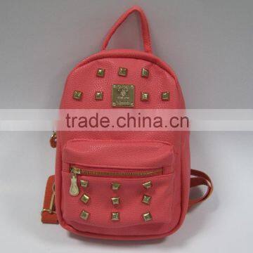 top quality ladies PU leather backpack with stud