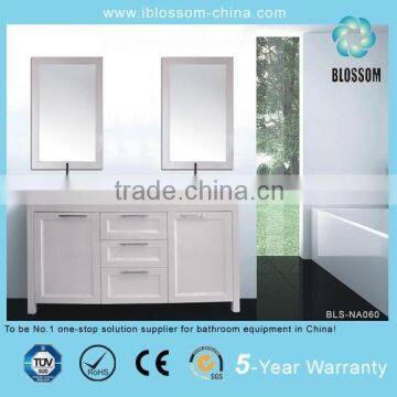 American style luxury bathroom cabinet ceramic double sink vanities