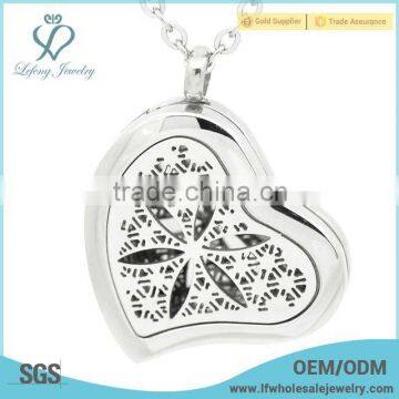 Beautiful heart flower of life locket,essential oil diffuser locket necklace,diffuser locket design