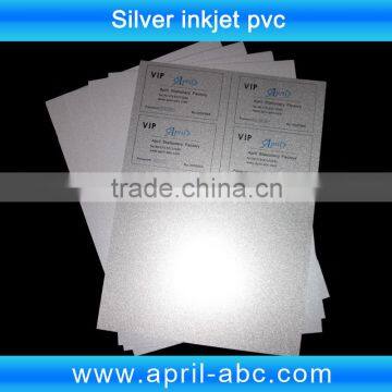 A4 Light color Silver inkjet printing pvc sheet for VIP cards