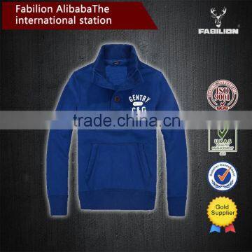 Slim washed cotton embroidered hooded hedging buttons for thick fleece hoodie