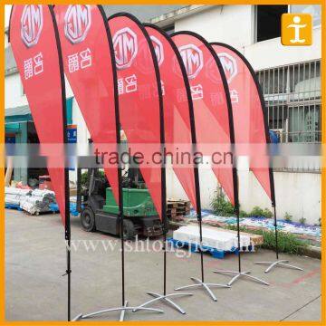 2016 hot sale fiberglass rod polyester fabric custom design advertising outdoor beach flag pole
