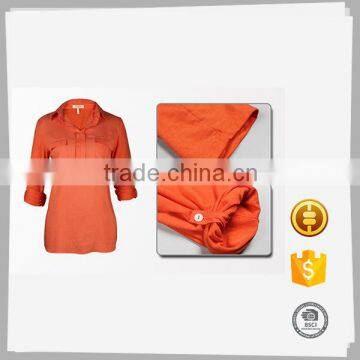 Lady Fashion Casual Long Sleeve Cotton Big Size Blouse