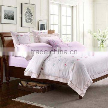 2016 new design flower embroidery bedsheet set bedding set