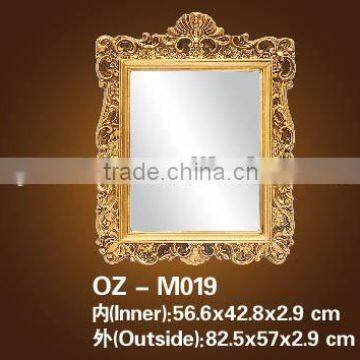 2014 new style classic PU mirror frame, Gold/silver interior wall hanging square mirror with PU frame for home decoration