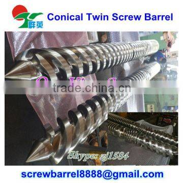 conical double barrel screw for profile extrusion parts