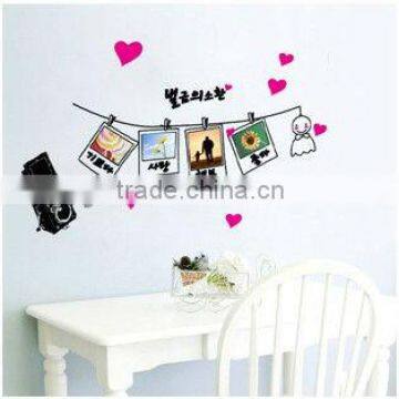 Photo frame wall sticker with removable adhesive