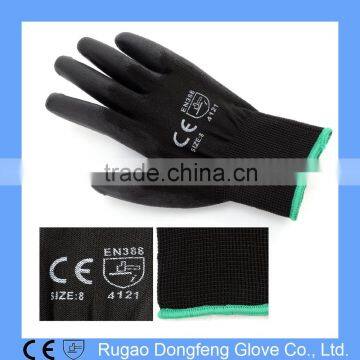 13Gauge Black PU Coated Nylon Gloves,Black Nylon Working PU Gloves,PU Safety Hand Gloves Quality Choice photo-3