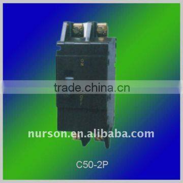 Small and Black C50-2P Mini Circuit Breaker