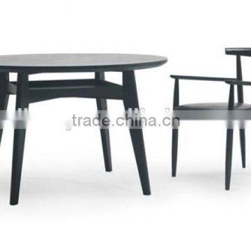 Modern solid wood round dining table (E-30)