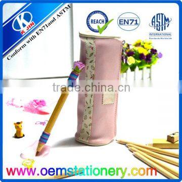 Promotional Kid's Unusual Pencil Bags Lovely Round Zipper Pencil Cases for Gifts Back to School