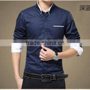 2015 Hot Hot New Fashion Latest Design Low Price Casual Long Sleeve Men's Shirt