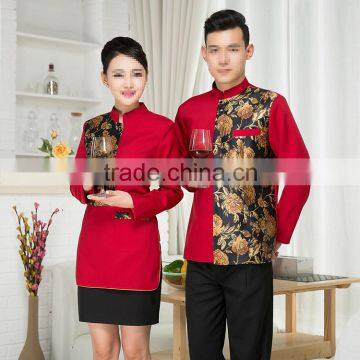 hotel staff uniform customized design top quanlity restaurant hotel waitress uniforms with shirts pants wrapped skirt                        
                                                Quality Choice