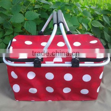 Folding mini picnic basket