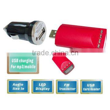 Good quality black car mp3 player for truck with fm and car charger