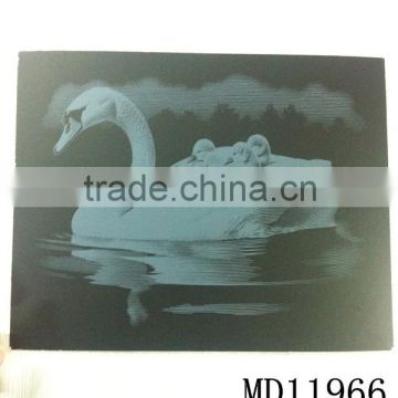 Cute Swan Engraving card/Scratch art foil paper/foil card/Scratch foil paper engraving art quilling art paper