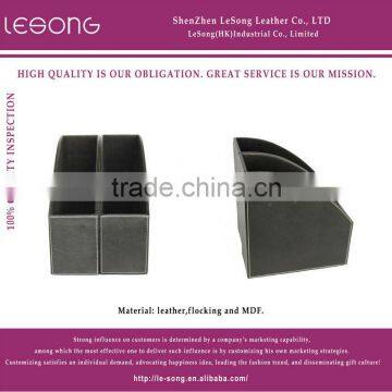 High Quality Faux Leather Document File Box/Classical MDF File Holder