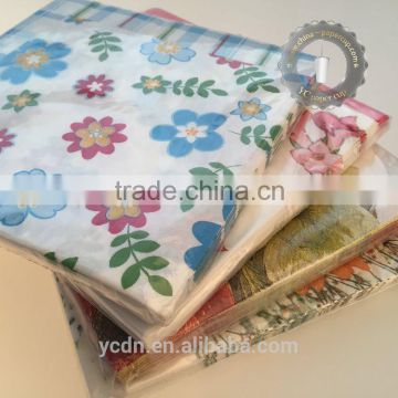 flowers print paper napkin